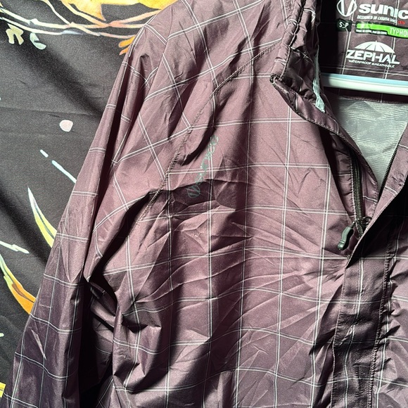 Sunice  Men’s Typhoon Zephal Golf Rain JacketFull Zip Brown Check Windbreaker Sm - Picture 3 of 7